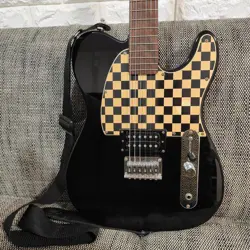 SQUIER FENDER AVRIL LAVIGNE TELECASTER ELECTRIC GUITAR BLACK WITH STRAP USED