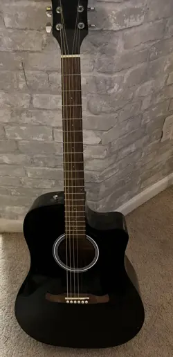 FENDER FA-125 ACOUSTIC GUITAR - BLACK RIGHT HANDED