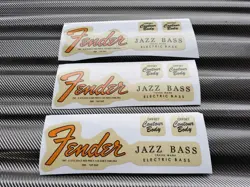 INSTALLATION FREE !! 3PCS FENDER JAZZ BASS GUITAR DIE CUT PVC HEADSTOCK STICKER