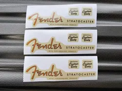INSTALLATION FREE 3PCS FENDER STRATOCASTER GUITAR DIE CUT PVC HEADSTOCK STICKER