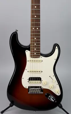 USED 2015 FENDER AMERICAN STANDARD STRATOCASTER HSS SHAWBUCKER 3-TONE SUNBURST
