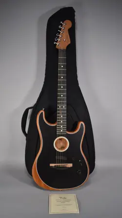 2020 FENDER AMERICAN ACOUSTASONIC STRATOCASTER MATTE BLACK FINISH W/BAG