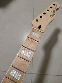 22 FRET MAPLE TELE ELECTRIC GUITAR NECK FOR DIY FENDER REPLACE GLOSS BLOCK INLAY