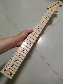 24 FRET MAPLE STRAT ELECTRIC GUITAR NECK FOR DIY FENDER REPLACE GLOSS DOTS INLAY