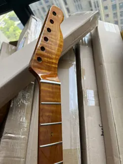 4A 21 FRET TIGER ROASTED FLAME MAPLE ELECTRIC GUITAR NECK FOR DIY FENDER TL TELE