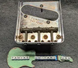 HEAVY AGED RELIC FENDER  TELECASTER BRIDGE /W BRASS SADDLES + HARDWARE 