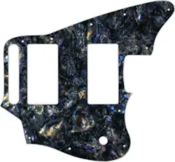 WD CUSTOM PICKGUARD FOR FENDER BLACKTOP JAGUAR #35 BLACK ABALONE