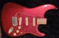 2011 FENDER SQUIER AFFINITY STRATOCASTER GUITAR BODY LOADED CANDY APPLE RED