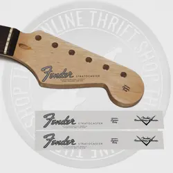 FENDER 60'S STRAT WATERSLIDE GUITAR HEADSTOCK DECALS WITH CS LOGO (SET OF 2)
