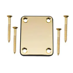 4 HOLES METAL GUITAR NECK PLATE FOR FENDER STRAT TELE GUITAR OR BASS,GOLD