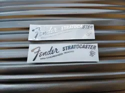 2PCS FENDER STRATOCASTER GUITAR BASS NECK HEADSTOCK SELF-ADHESIVE METAL STICKER