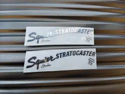 2PCS SQUIER BY FENDER STRATOCASTER GUITAR HEADSTOCK SELF-ADHESIVE METAL STICKERS