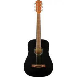 FENDER FA-15 3/4 SCALE STEEL STRING ACOUSTIC GUITAR, BLACK, W/ GIG BAG
