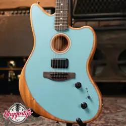 FENDER ACOUSTASONIC PLAYER JAZZMASTER, ROSEWOOD FINGERBOARD - ICE BLUE W/ CASE