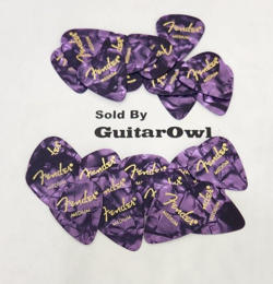 FENDER MEDIUM GUITAR PICKS PURPLE MOTO 351 CELLULOID 24 PICKS MADE IN USA