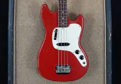 1974 FENDER MUSICMASTER BASS - PLAYS GREAT - DAKOTA RED