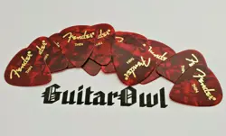 FENDER THIN GUITAR PICKS RED MOTO 351 CELLULOID 24 PICKS 2 DOZEN