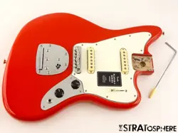 FENDER PLAYER II JAGUAR LOADED BODY ALNICO 5 + 2 GUITAR PARTS, CORAL RED!