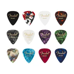 NEW FENDER CELLULOID PICKS - MEDLEY - HEAVY - 12-PACK