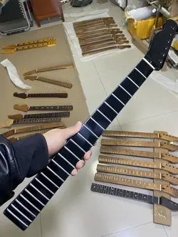 FENDER STRAT REPLACEMENT LEFT HAND 22FRETS BLACK MAPLE ELECTRIC  GUITAR NECK