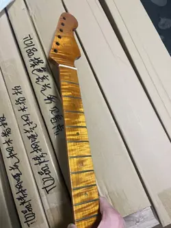 5A 21 FRET TIGER ROASTED FLAME MAPLE STRAT ELECTRIC GUITAR NECK FOR DIY FENDER