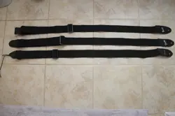 3 BLACK/SILVER FENDER GUITAR STRAPS