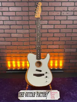 FENDER ACOUSTASONIC PLAYER TELECASTER, ROSEWOOD FINGERBOARD, ARCTIC WHITE, 20...