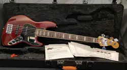 2012 FENDER AMERICAN DELUXE JAZZ BASS V WINE TRANSPARENT