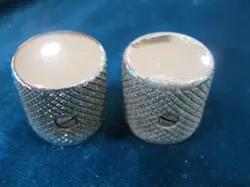 2 WORN MID 1970'S FENDER CHROME PLATED GUITAR KNOBS TELECASTER PRECISION BASS