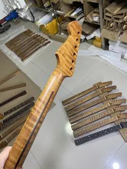 ROASTED FLAME MAPLE 22  FRET STRAT ELECTRIC GUITAR NECK  FOR FENDER REPLACEMENT