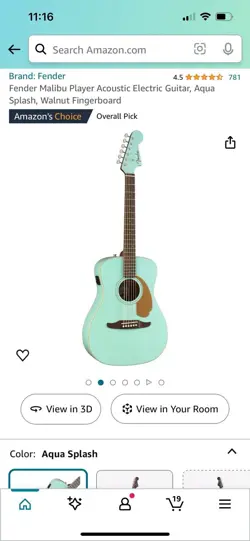 2022 FENDER CALIFORNIA SERIES MALIBU PLAYER - AQUA SPLASH