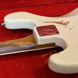 FENDER JAZZ BASS 1968S OLYMPIC WHITE REFINISH BOUND BLOCK NECK ROCKIN'YEAR SAFE 