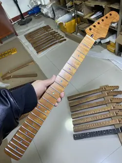 ROASTED FLAME MAPLE 22 FRET STRAT ELECTRIC GUITAR NECK  FOR  FENDER REPLACEMENT