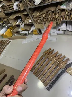 FENDER STRAT REPLACEMENT 22FRETS RED ROASTED FLAME MAPLE ELECTRIC  GUITAR NECK