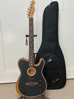 FENDER ACOUSTASONIC PLAYER TELECASTER ACOUSTIC ELECTRIC GUITAR - BRUSHED BLACK