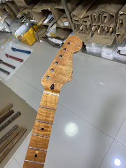 ELECTRIC GUITAR NECK 22 FRET TIGER ROAST FLAME MAPLE FENDER  STRAT REPLACEMENT