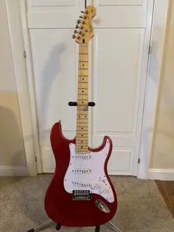 OPEN BOX FENDER STRATOCASTER STYLE GUITAR RED BASSWOOD BODY NOT MADE IN THE USA