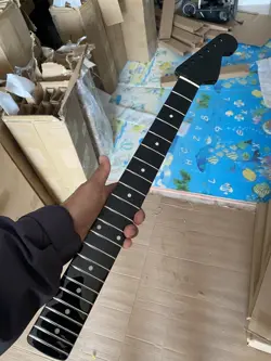 FENDER STRAT REPLACEMENT 22FRETS BLACK MAPLE  ELECTRIC  GUITAR NECK LIGHT