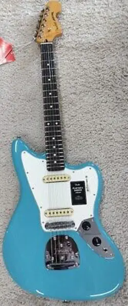 FENDER PLAYER II JAGUAR ELEC. GUITAR, ROSEWOOD FINGERBOARD, AQUATONE BLUE - MIM