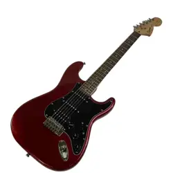 FENDER SQUIER STRATOCASTER RED ELECTRIC GUITAR - BLACK PICKGUARD