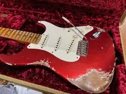FENDER CUSTOM SHOP '57 STRATOCASTER HEAVY RELIC CANDY APPLE RED ELECTRIC GUITAR