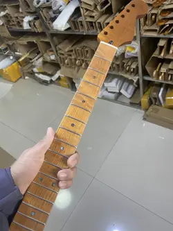 TOASTED FLAME MAPLE 22 FRETS ELECTRIC GUITAR NECK MATTE FENDER STRAT REPLACEMENT