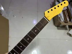 21 FRET TELE GUITAR NECK YELLOW MATTE MAPLE ROSEWOOD FOR DIY FENDER NECK