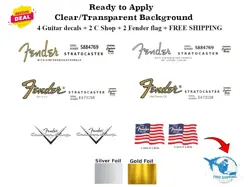 FENDER STRATOCASTER GUITAR DECAL CUSTOM SHOP FENDER FLAG HEADSTOCK 334