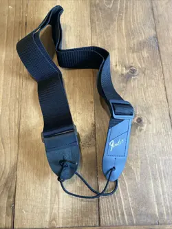 FENDER ORIGINAL GOLD LOGO BLACK GUITAR STRAP