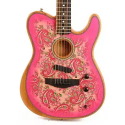FENDER AMERICAN ACOUSTASONIC TELECASTER, LIMITED EDITION PINK PAISLEY W/ GIG BAG