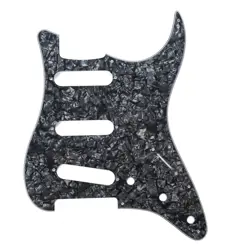 MUSICLILY 4PLY BLACK PEARL SSS 11 HOLE PICKGUARD FOR FENDER STRAT MODERN GUITAR