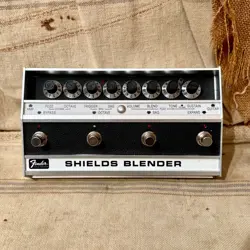 USED FENDER SHIELDS BLENDER FUZZ GUITAR EFFECT PEDAL - SILVER/BLACK