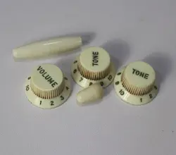 AGED 60S NYLON KNOBS SET FOR FENDER STRATOCASTER AGED WHITE SMALL FONT
