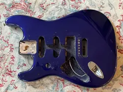 2000 FENDER MIM STANDARD STRATOCASTER GUITAR LEFTY BODY BLUE LEFT HAND